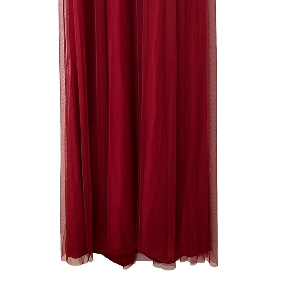 Amsale Red Crimson Maxi Tulle Overlay Formal Dress Crimson 6L Burgundy wedding - Picture 7 of 16